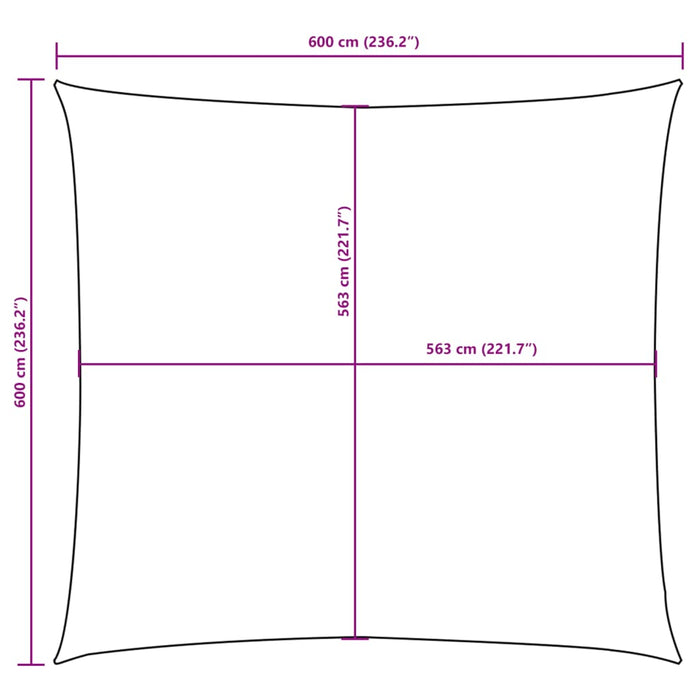 Parasole a Vela in Tela Oxford Quadrata 6x6 m Blu 135527