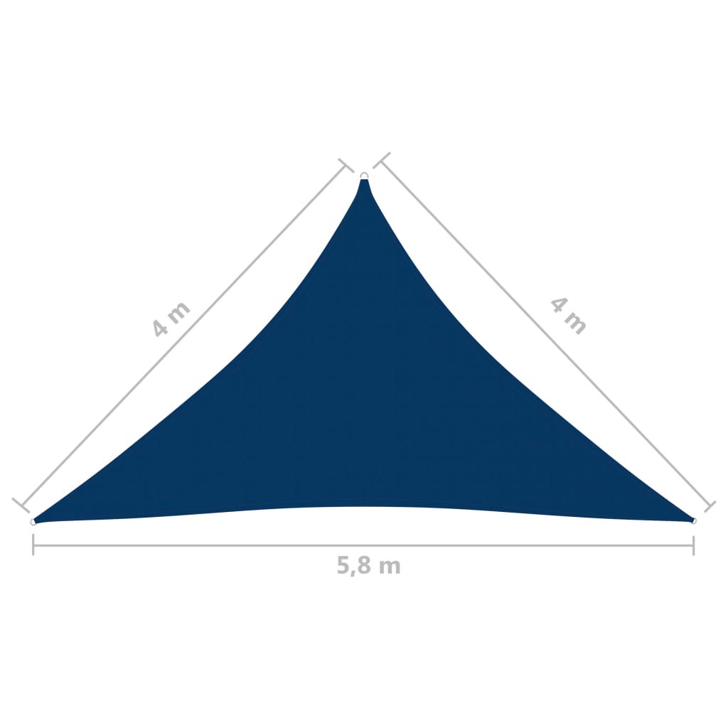 Vela ombreggiante triangolare in tessuto Oxford 4 x 4 x 58 m blu 02_0009876