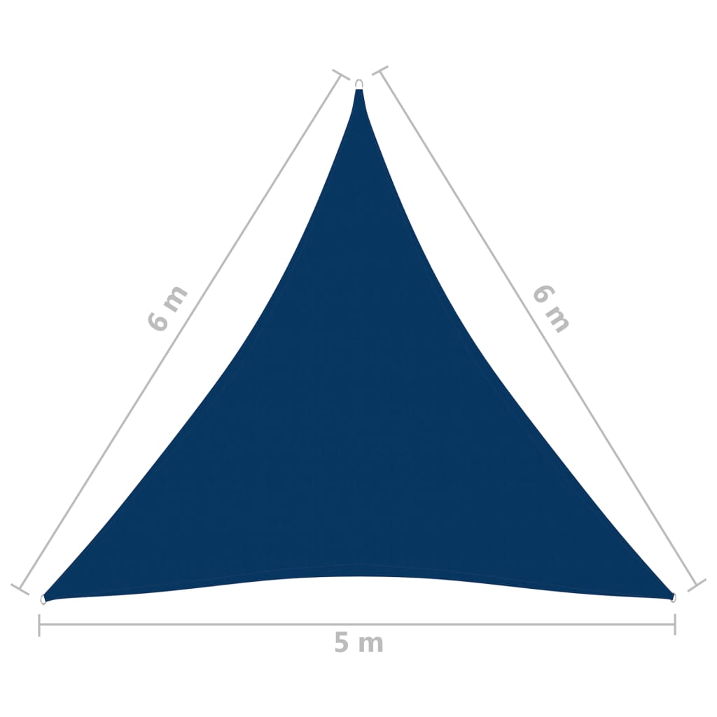 Vela ombreggiante triangolare in tessuto Oxford 5 x 6 x 6 m blu 02_0009925