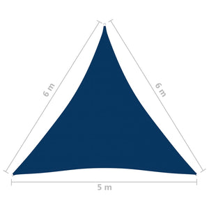 Vela ombreggiante triangolare in tessuto Oxford 5 x 6 x 6 m blu 02_0009925