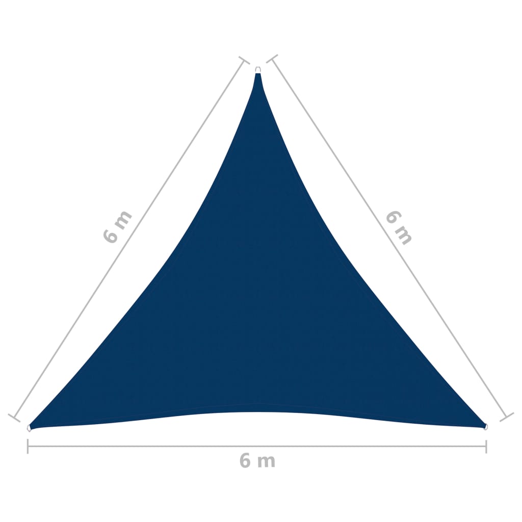 Vela ombreggiante triangolare in tessuto Oxford 6 x 6 x 6 m blu 02_0009947