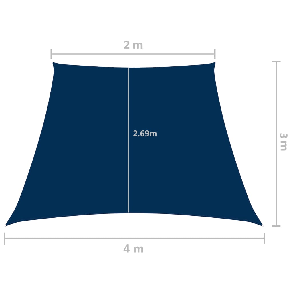 Parasole a Vela in Tela Oxford a Trapezio 2/4x3 m Blu 135571