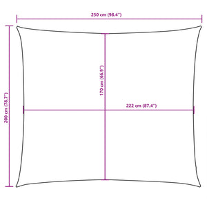 Parasole a Vela Oxford Rettangolare 2x2,5 m Giallo 135584