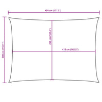 Parasole a Vela Oxford Rettangolare 3x4,5 m Gialla 135596