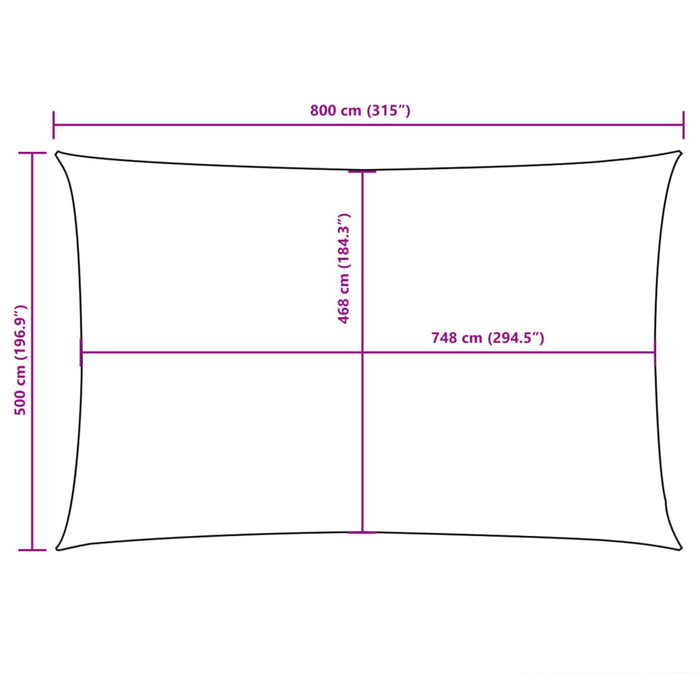 Parasole a Vela Oxford Rettangolare 5x8 m Giallo 135606