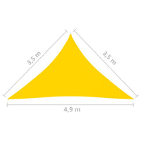 Vela parasole triangolare in tessuto Oxford 35 x 35 x 49 m gialla 02_0009807