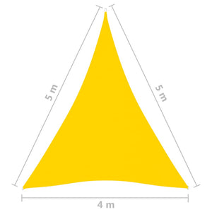 Vela ombreggiante triangolare in tessuto Oxford 4 x 5 x 5 m gialla 02_0009891