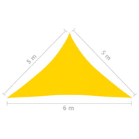Vela ombreggiante triangolare in tessuto Oxford 5 x 5 x 6 m gialla 02_0009916