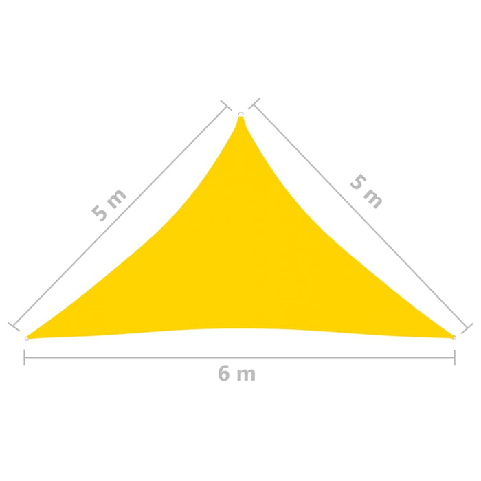Vela ombreggiante triangolare in tessuto Oxford 5 x 5 x 6 m gialla 02_0009916