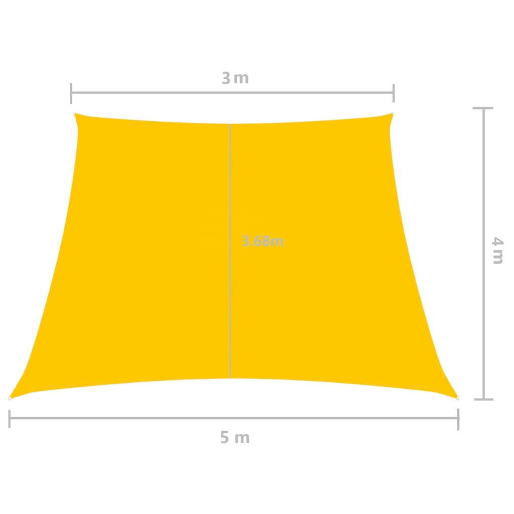Parasole a Vela in Tela Oxford a Trapezio 3/5x4 m Giallo