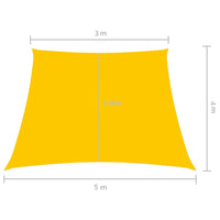 Parasole a Vela in Tela Oxford a Trapezio 3/5x4 m Giallo