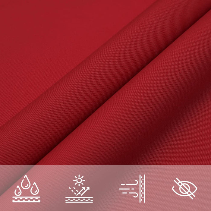 Vela Parasole in Tela Oxford Quadrata 3,6x3,6 m Rosso
