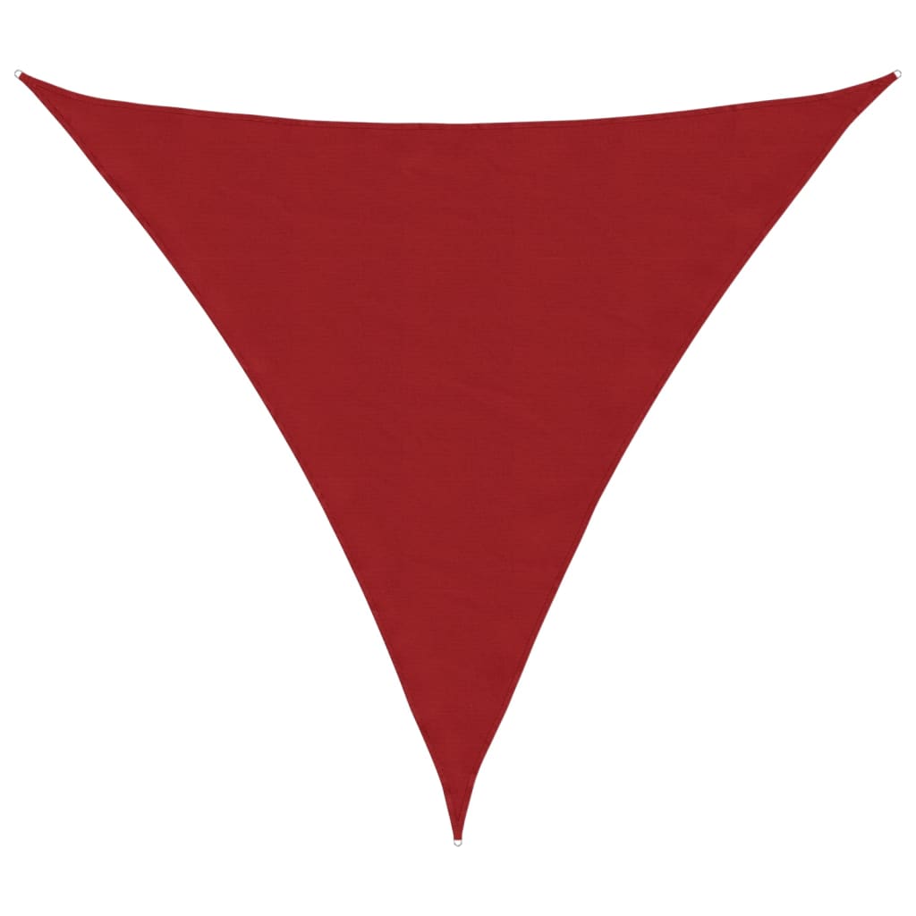 Parasole a Vela Oxford Triangolare 3,6x3,6x3,6 m Rosso 135666