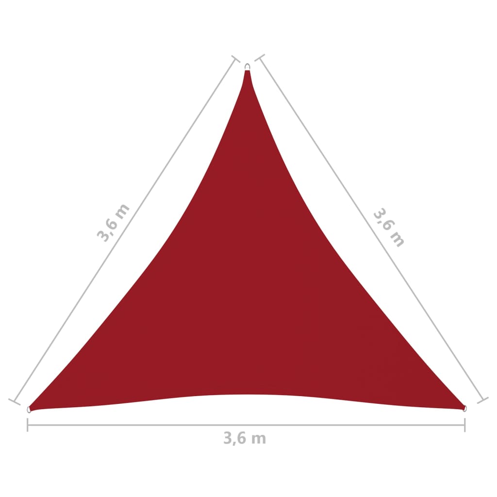 Vela parasole triangolare in tessuto Oxford 36 x 36 x 36 m rossa 02_0009818