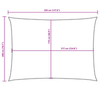 Parasole a Vela Oxford Rettangolare 2x3,5 m Arancione