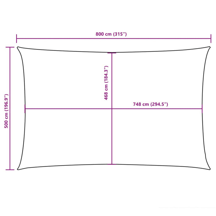 Parasole a Vela Oxford Rettangolare 5x8 m Arancione 135716