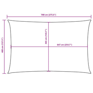 Parasole a Vela Oxford Rettangolare 4x7 m Nero 135768
