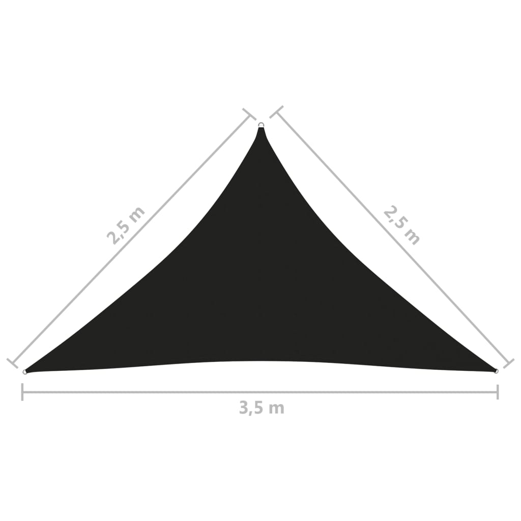 Vela parasole triangolare in tessuto Oxford 25 x 25 x 35 m nera 02_0009800