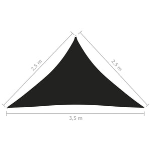 Vela parasole triangolare in tessuto Oxford 25 x 25 x 35 m nera 02_0009800