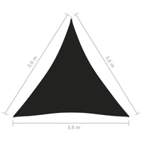 Vela parasole in tessuto Oxford triangolare 3,6 x 3,6 x 3,6 m nero 02_0009816