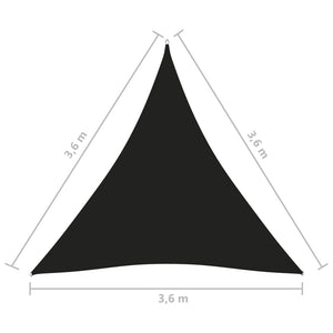 Vela parasole in tessuto Oxford triangolare 3,6 x 3,6 x 3,6 m nero 02_0009816