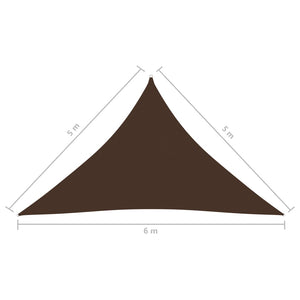Vela parasole in tessuto Oxford triangolare 5 x 5 x 6 m marrone 02_0009917