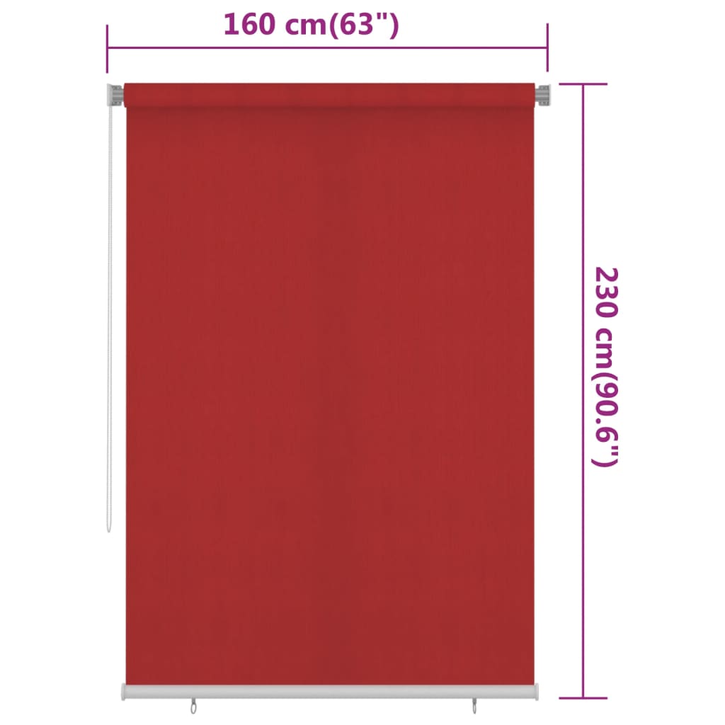 Tenda a Rullo per Esterni 160x230 cm Rossa HDPE cod mxl 44709