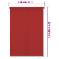 Tenda a Rullo per Esterni 160x230 cm Rossa HDPE cod mxl 44709