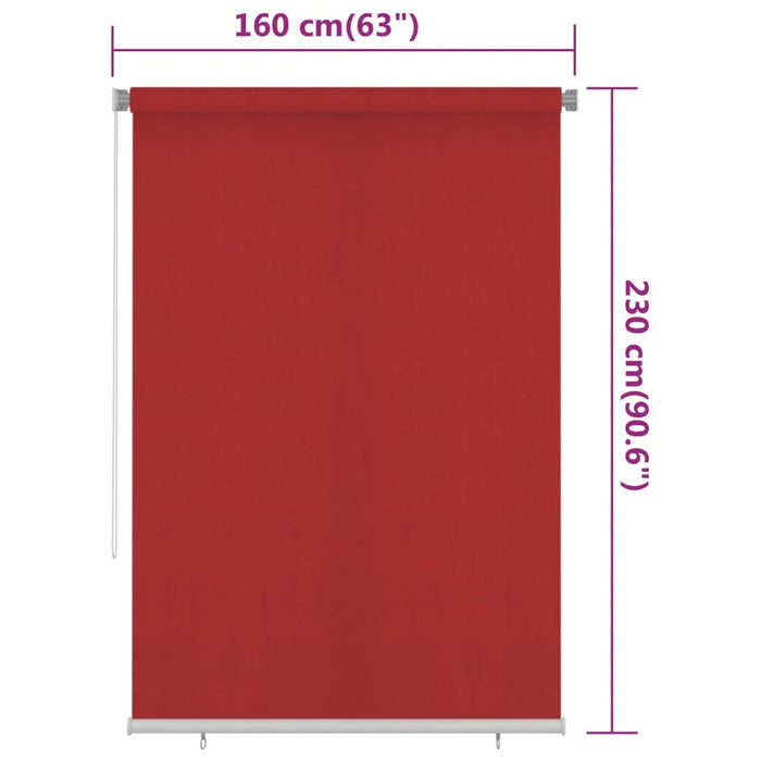 Tenda a Rullo per Esterni 160x230 cm Rossa HDPE cod mxl 44709