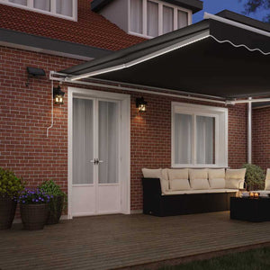 Tenda da Sole con Bianco 4,5 × 3,5 m Metallo 313206