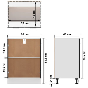 Armadio Inferiore “Lyon” Nero 60x46x81,5 cm 801189