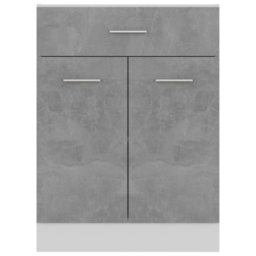 vidaXL Armadio Inferiore Cassetto Grigio Cemento 60x46x81,5Multistrato