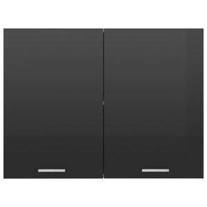 Armadio Sospeso Nero Lucido 80x31x60 cm in Truciolato cod mxl 62292
