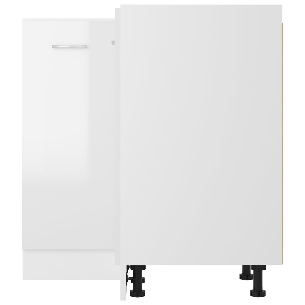 Mobile Angolare Bianco Lucido 75,5x75,5x81,5 cm Multistrato 802494