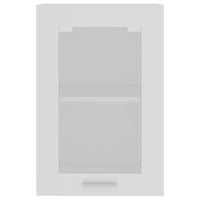 Armadio Sospeso con Vetro Bianco 40x31x60 cm Legno Multistrato 802505