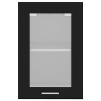 Mobile Pensile con Vetro Nero 40x31x60 cm in Legno Multistrato 802506