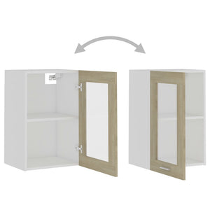 Mobile Pensile con Vetro Rovere Sonoma 40x31x60 cm Multistrato 802508