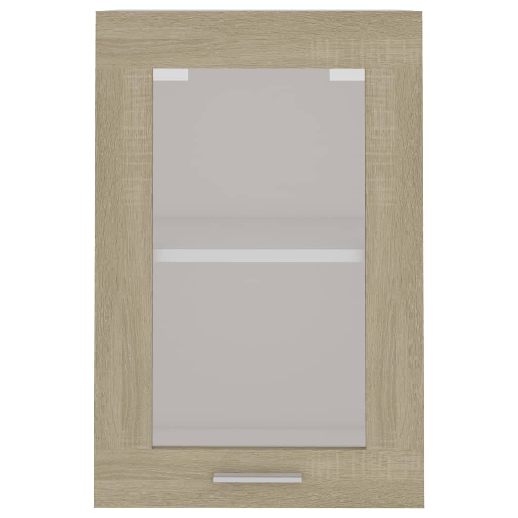 Mobile Pensile con Vetro Rovere Sonoma 40x31x60 cm Multistrato 802508