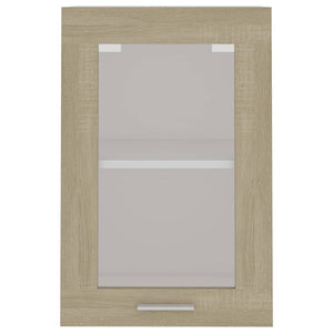Mobile Pensile con Vetro Rovere Sonoma 40x31x60 cm Multistrato 802508