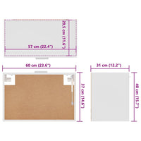 Mobile Pensile “Lyon” Bianco 60x31x40 cm in Legno Multistrato 802513