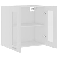 Mobile Pensile con Vetro Bianco 60x31x60 cm Legno Multistrato 802521