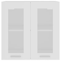 Mobile Pensile con Vetro Bianco 60x31x60 cm Legno Multistrato 802521