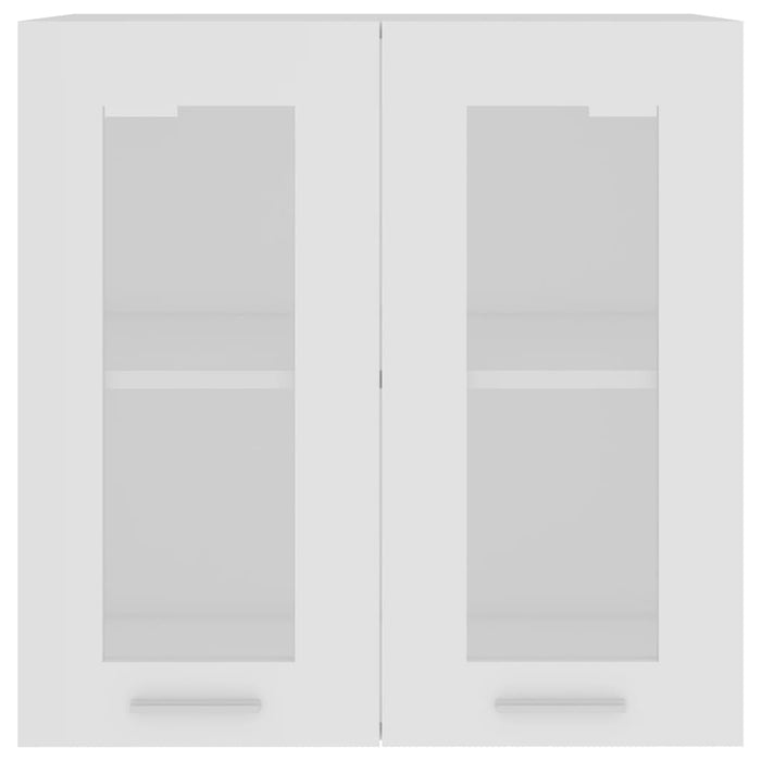 Mobile Pensile con Vetro Bianco 60x31x60 cm Legno Multistrato 802521