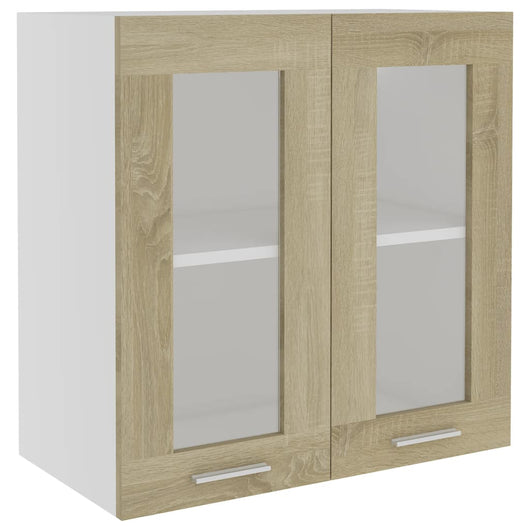 Mobile Pensile con Vetro Rovere Sonoma 60x31x60 cm Multistrato 802524
