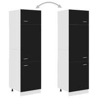Armadio per Frigo Nero 60x57x207 cm in Legno Multistrato 802539