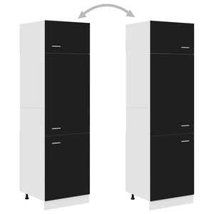 Armadio per Frigo Nero 60x57x207 cm in Legno Multistrato 802539