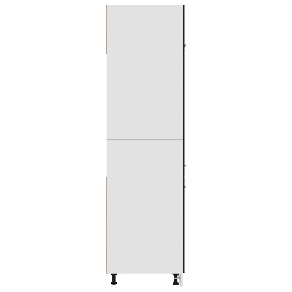 Armadio per Frigo Nero 60x57x207 cm in Legno Multistrato 802539