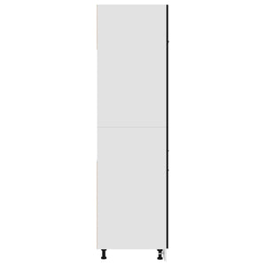 Armadio per Frigo Nero 60x57x207 cm in Legno Multistrato 802539