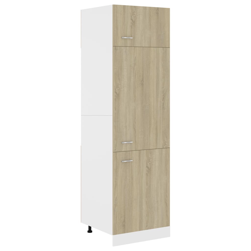 Mobile per Frigo Rovere Sonoma 60x57x207 cm Legno Multistrato 802541