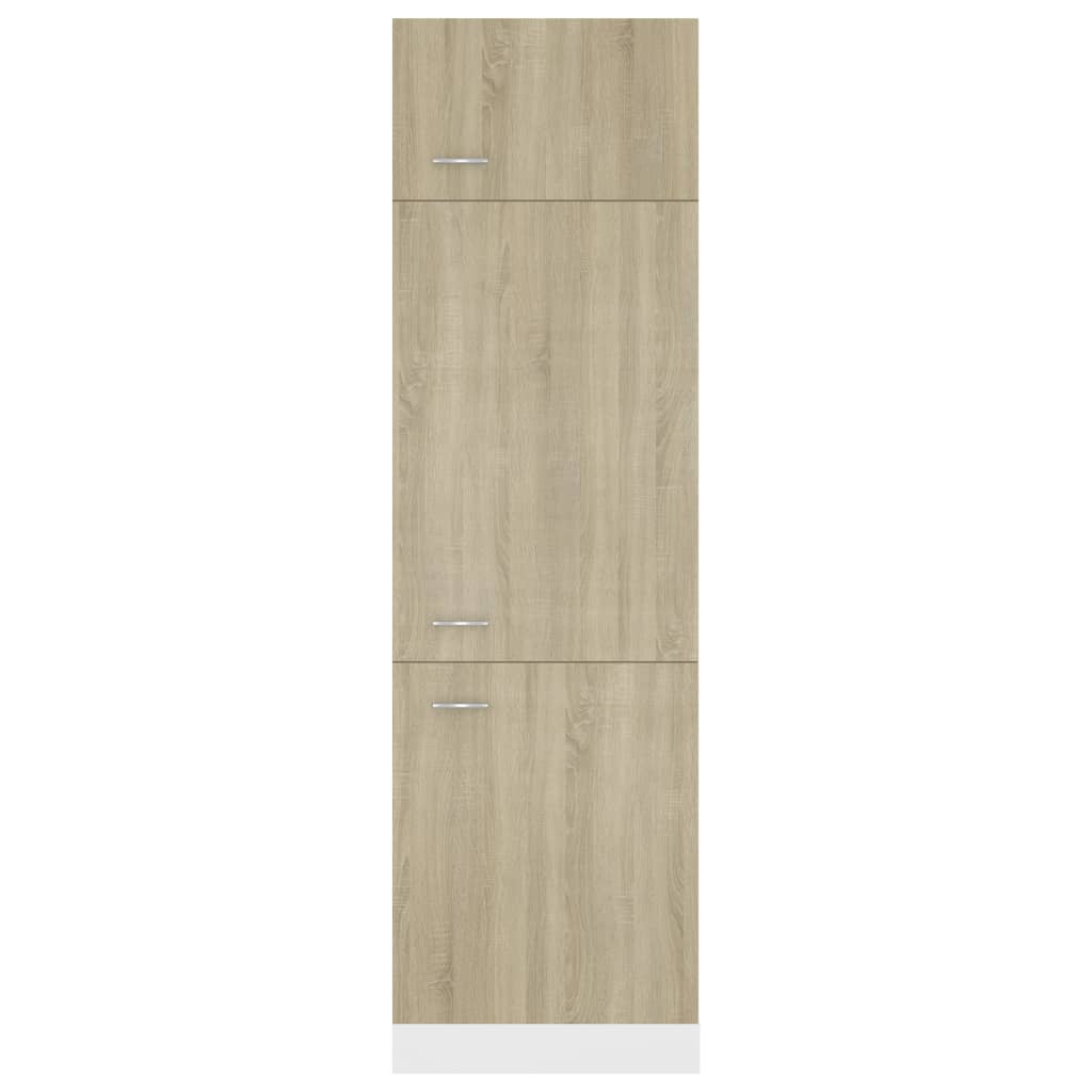 Mobile per Frigo Rovere Sonoma 60x57x207 cm Legno Multistrato 802541